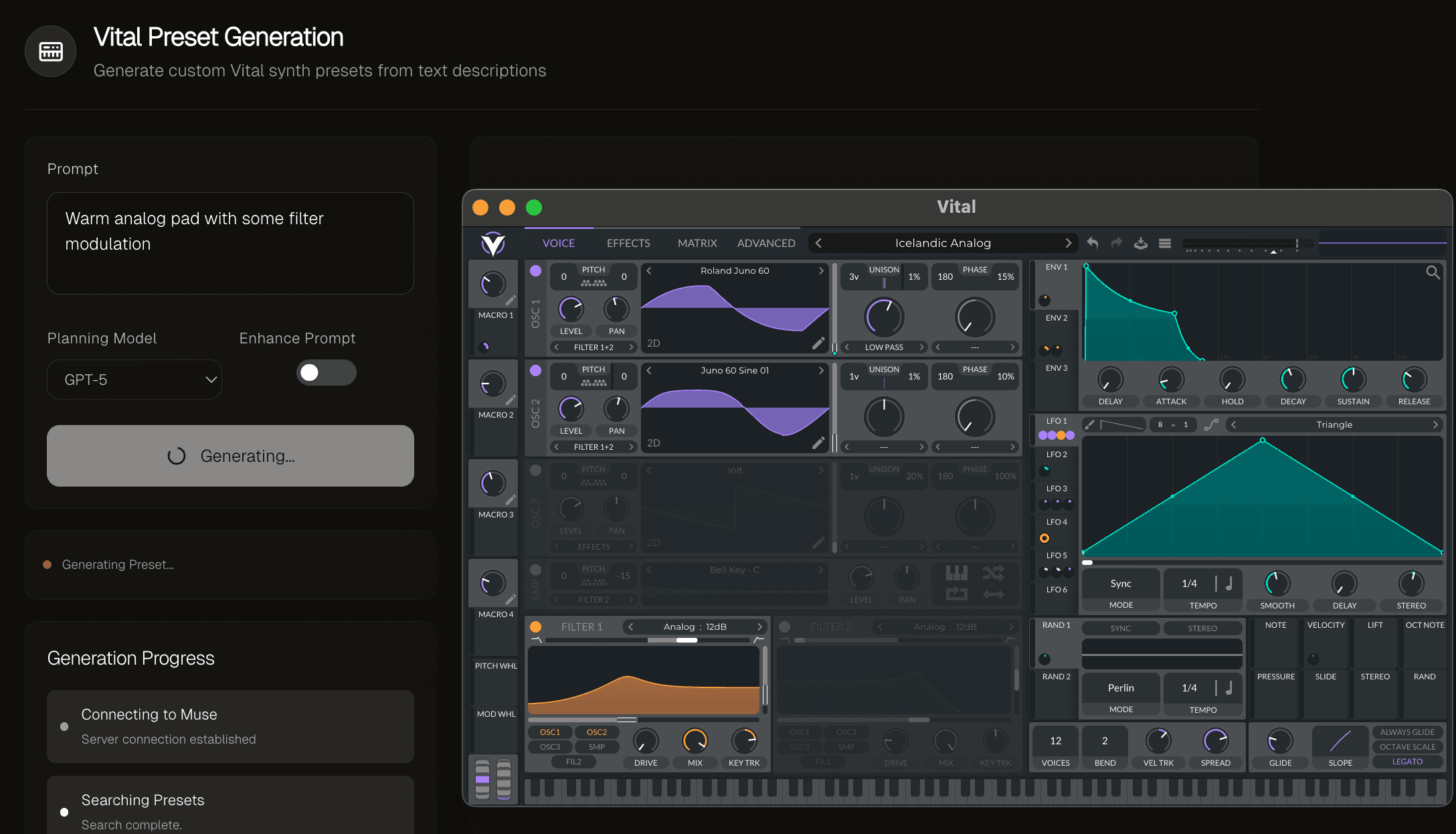 Vital AI synth interface